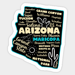 Maricopa Arizona map Grand Canyon photo Arizona tourism Sticker